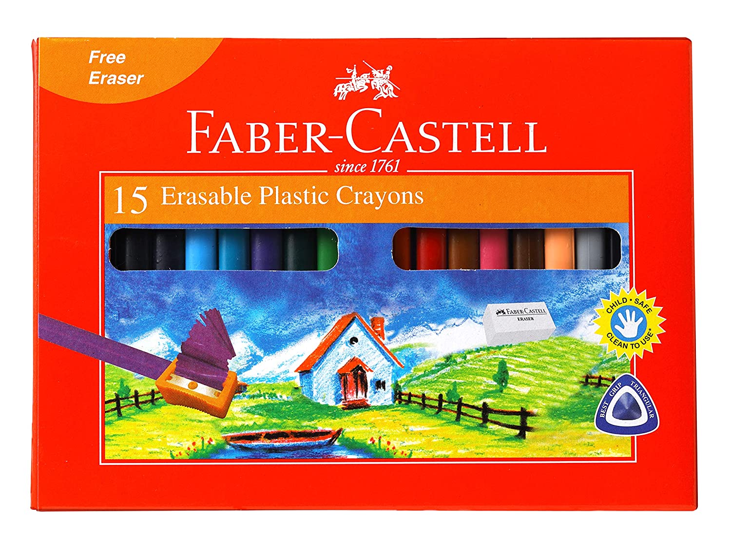 Faber-Castell Erasable Crayon Tin Set Pack of 12 (Assorted) 