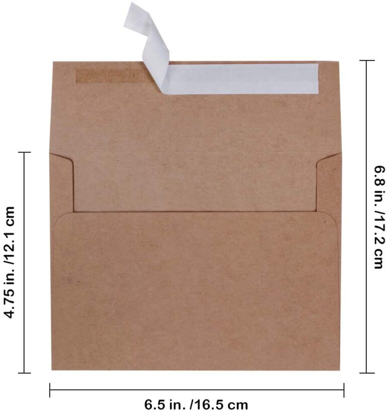 50 Pcs Bulk 4×6 Envelopes A6 Invitation Envelopes Self Seal Brown Kraft ...